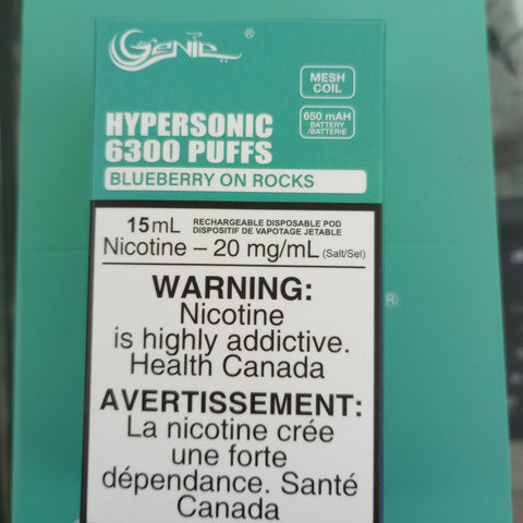 [s] Blueberry on rocks Genie Hypersonic 6300 Puffs 15 ml*20mg/ml Sale5