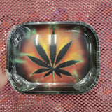 5671 |Dark Leaf Metal Rolling Tray 18x14