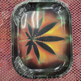 5671 |Dark Leaf Metal Rolling Tray 18x14