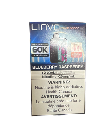 Blueberry raspberry Linvo 60k Rave Pro 20mg 20ml