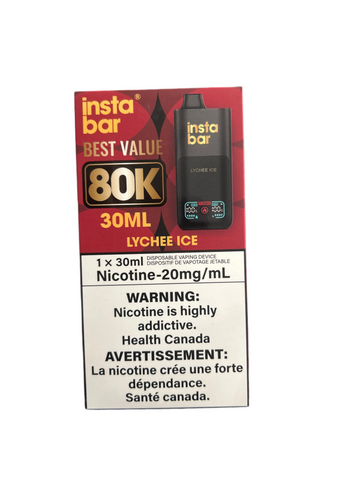 [S] Lychee Ice Insta bar 80k 30ml 20mg