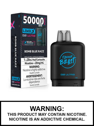 [O] Bomb Blue Razz LevelX 50KO (Without Battery)