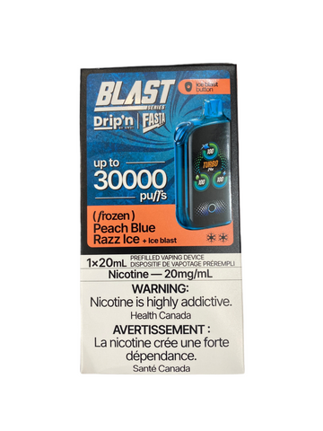[S] Peach Blue Razz Ice Drip'n Fasta Blast 30k 20mg/ml 20ml
