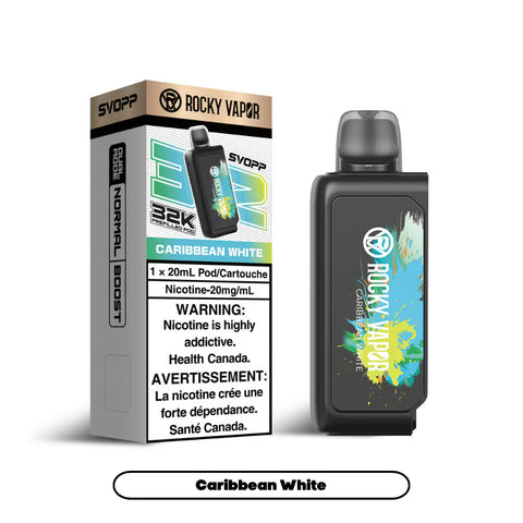 [S] Caribbean White Sale7 Rocky Vapor OXBAR 32K [Prefilled Pods](without battery)