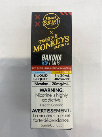 [O]Hakuna Iced 20mg/30ml Flavour Beast X 12 Monkey