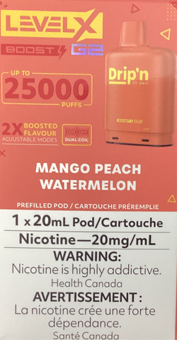 [O] Mango peach watermelon 20mg LevelX Boost G2 25K (Without Battery)