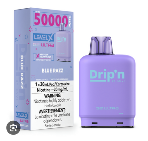 [S] Blue Razz Drip’n LevelX 50K (Without Battery)