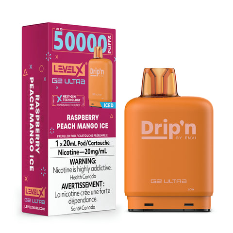 [S] Raspberry Peach Mango Ice Drip’n LevelX 50K (Without Battery)
