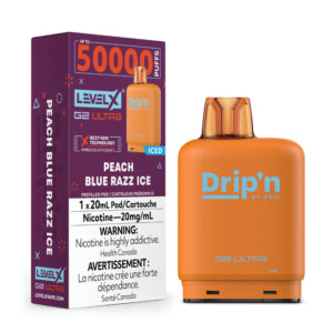 [S] Peach Blue Razz Ice Drip’n LevelX 50K (Without Battery)