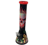 567H Fire skull 14inch beaker
