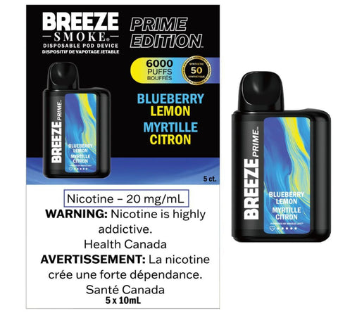[s] Blueberry Lemon Breeze Prime Synthetic 50 6000 puffs 20mg 10ml Sale5