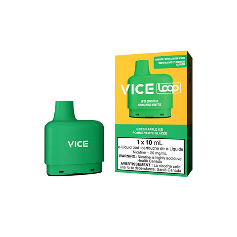 [s] Green Apple ice  (include battery) Vice Loop 5000 20mg 10ml