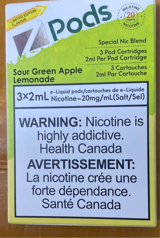 [s] Sour Green Apple Lemonade sale Zpod 3/pk- 20mg