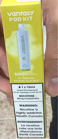 [s] Icy Banana sale20mg/10mL 5500 puffs Vantasy Pod Kit+ Battery