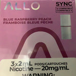 Blue Raspberry peach 3/pk Allo Sync pods 20mg sale