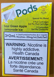 [s] Sour Green Apple Lemonade ice  sale Zpod 3/pk- 20mg