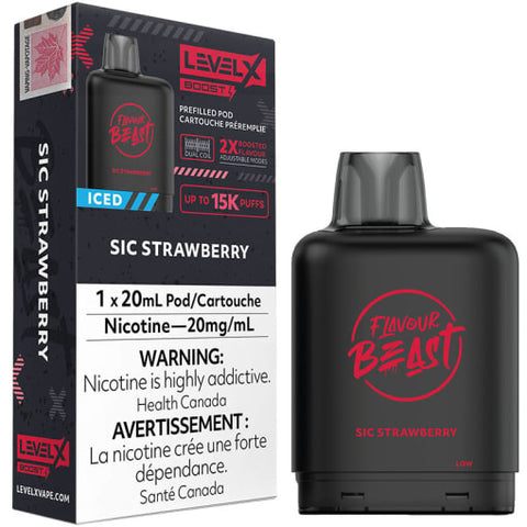 Sic Strawberry Iced LevelX Boost 15K  (Without Battery)