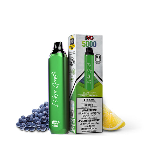 [s] Grape lemon IVG Bar Max 5000 20mg sale