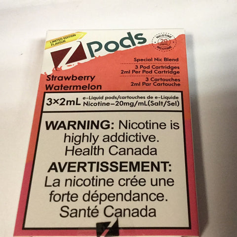 [S] Strawberry Watermelon Zpod 3/pk blend 20mg