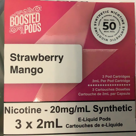 [s] StrawberryMango Boosted Pods 3/pk,synthetic 50 20mg