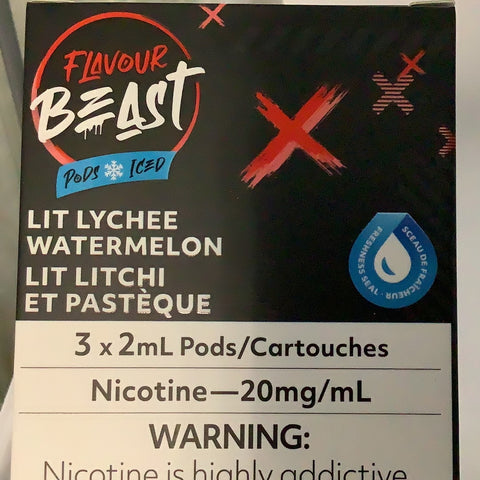 [S] Lit Lychee Watermelon iced 3/pk by FlavourBeast 20mg