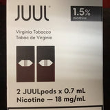 [s] Virginia Tobacco sale by 2XJuul pods 1.5%