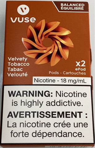 [s] Velvety Tobacco Vuse18mg 2/PK ePod ccc