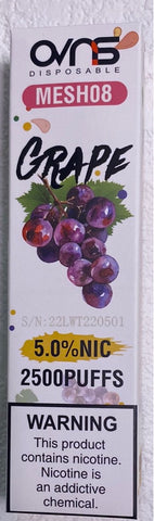 Grape OVNS 2500 puffs 50mg 5% Nic